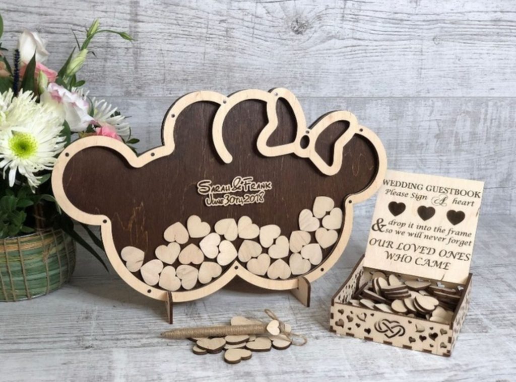 Personalized Wedding Guest Book Heart Drop Box Yang Unik